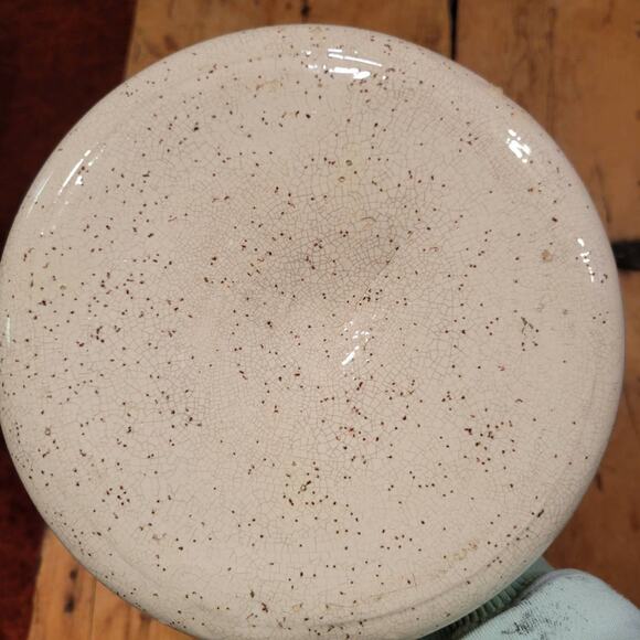 Vintage Ceramic Vase Splatterware Drip, Retro Narrow Neck Tall 15", MCM - Picture 4 of 6